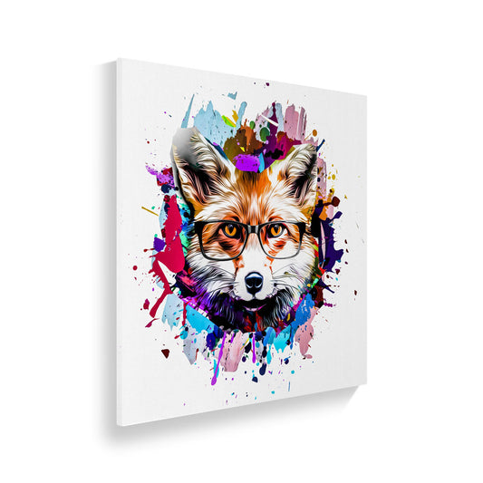 Leinwandbild "Fuchs mit Brille" Hauptansicht