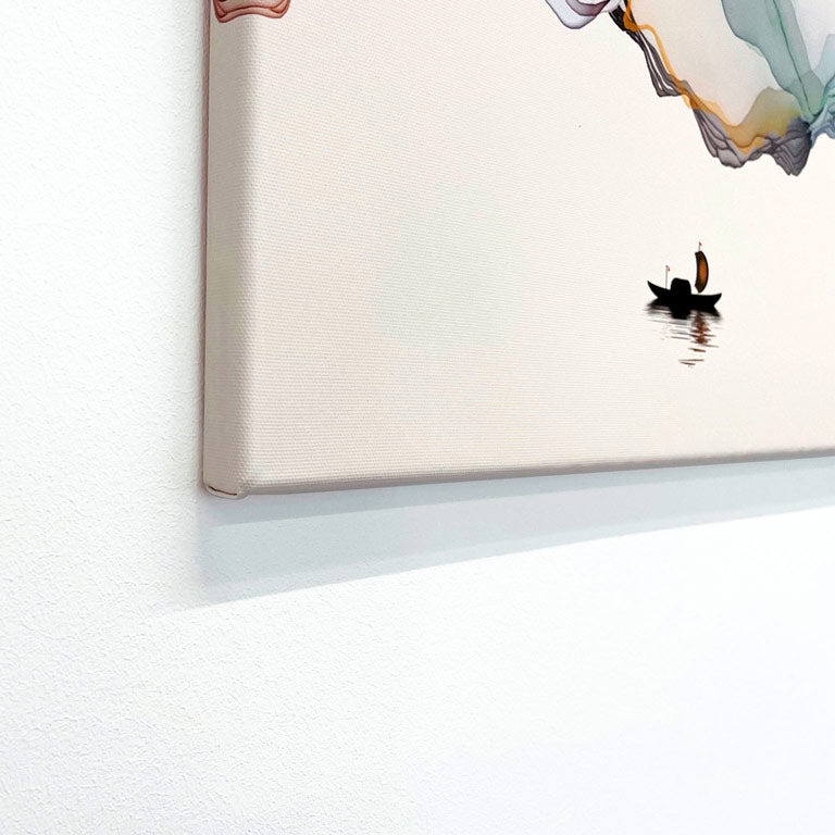 Leinwandbild "Abstrakte Tintenlandschaft" Detailansicht
