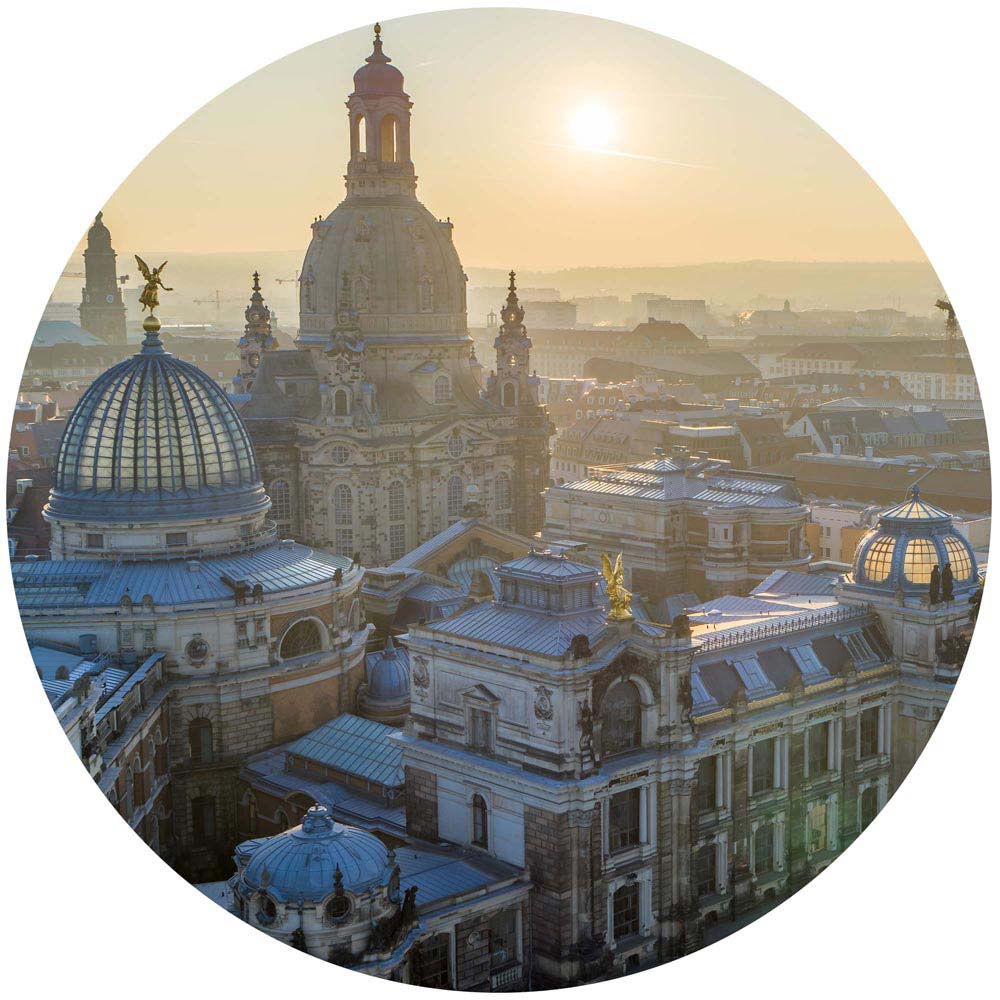 Wandaufkleber rund "Dresden" Motivansicht