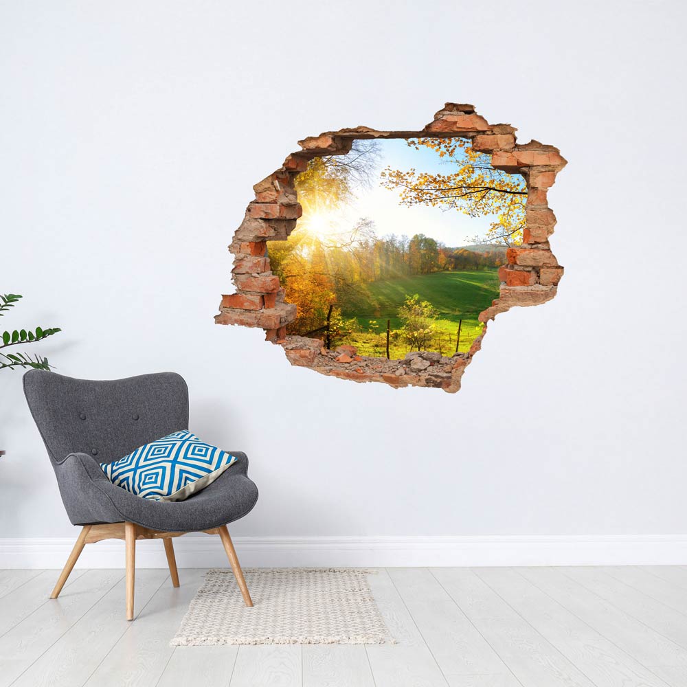 Wandtattoo - Wanddurchbruch "Waldlichtung" Sessel grau