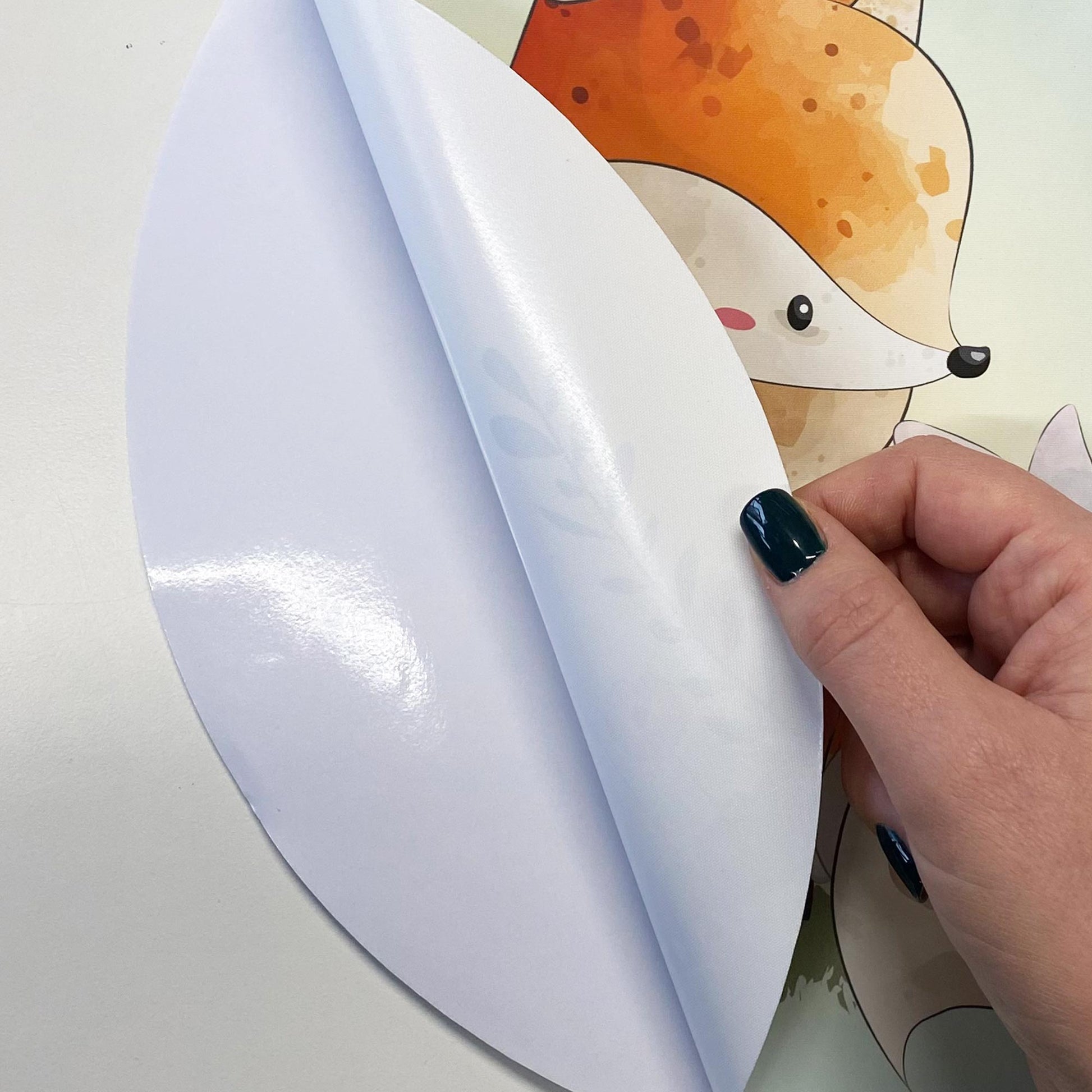 Detailbild der Klebefläche Wandtattoo rund