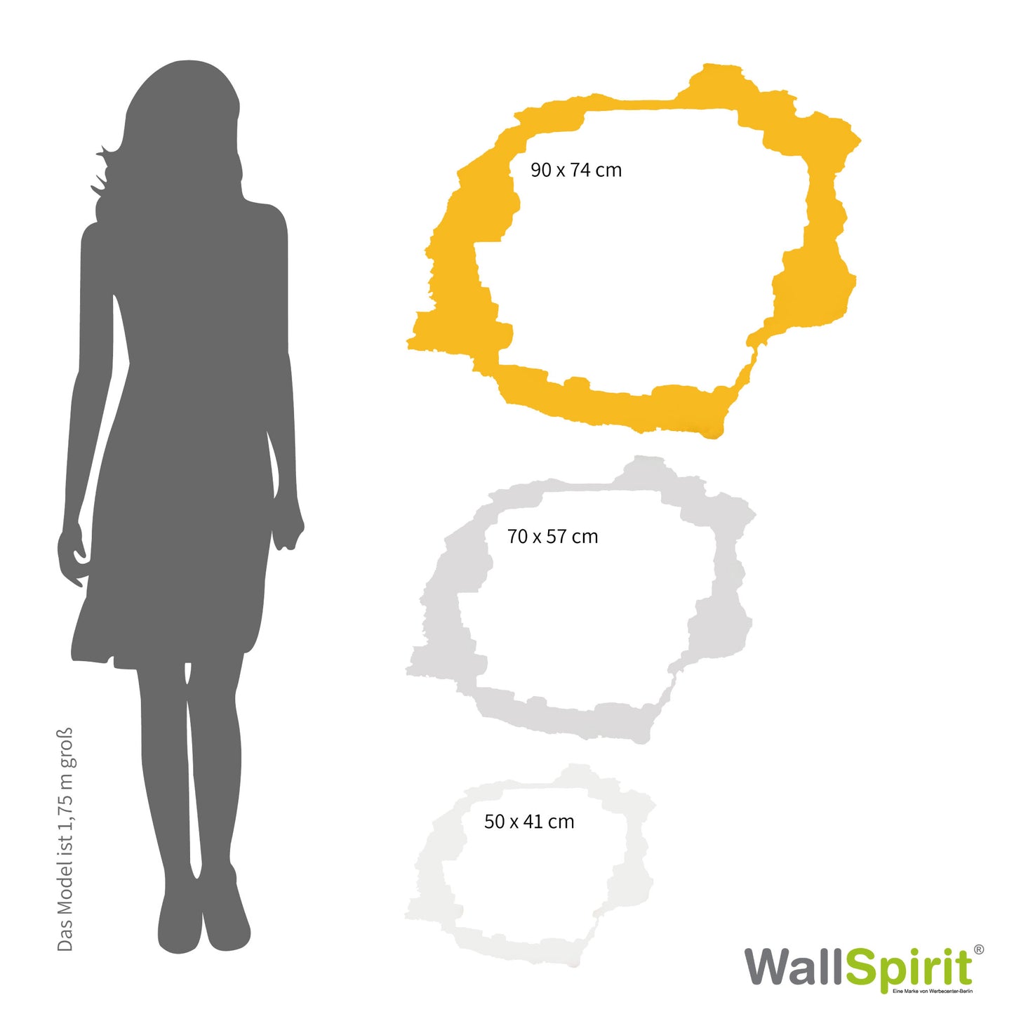 Größenvergleich Wandtattoo Wanddurchbruch Lavendelfeld