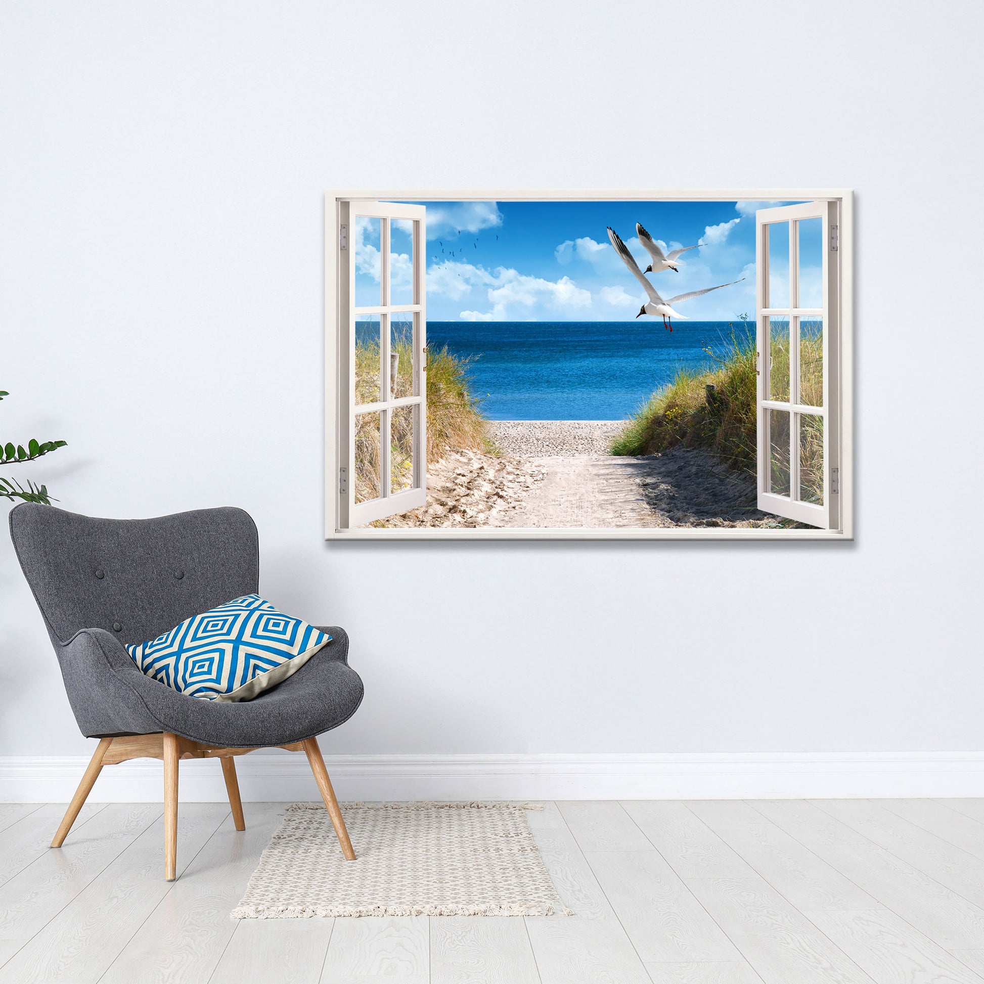 Leseecke zum entspannen mit einzigartigen Ausblick auf wunderschönen Strand mit Meerblick