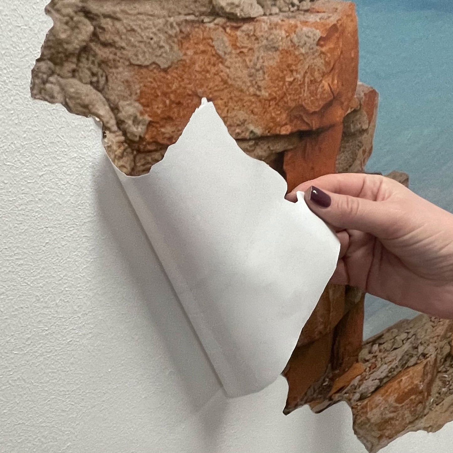 Wandaufkleber Rückseite im Detail selbstklebendes, lösemittel- und PVC-frei, 100% Polyestergewebe