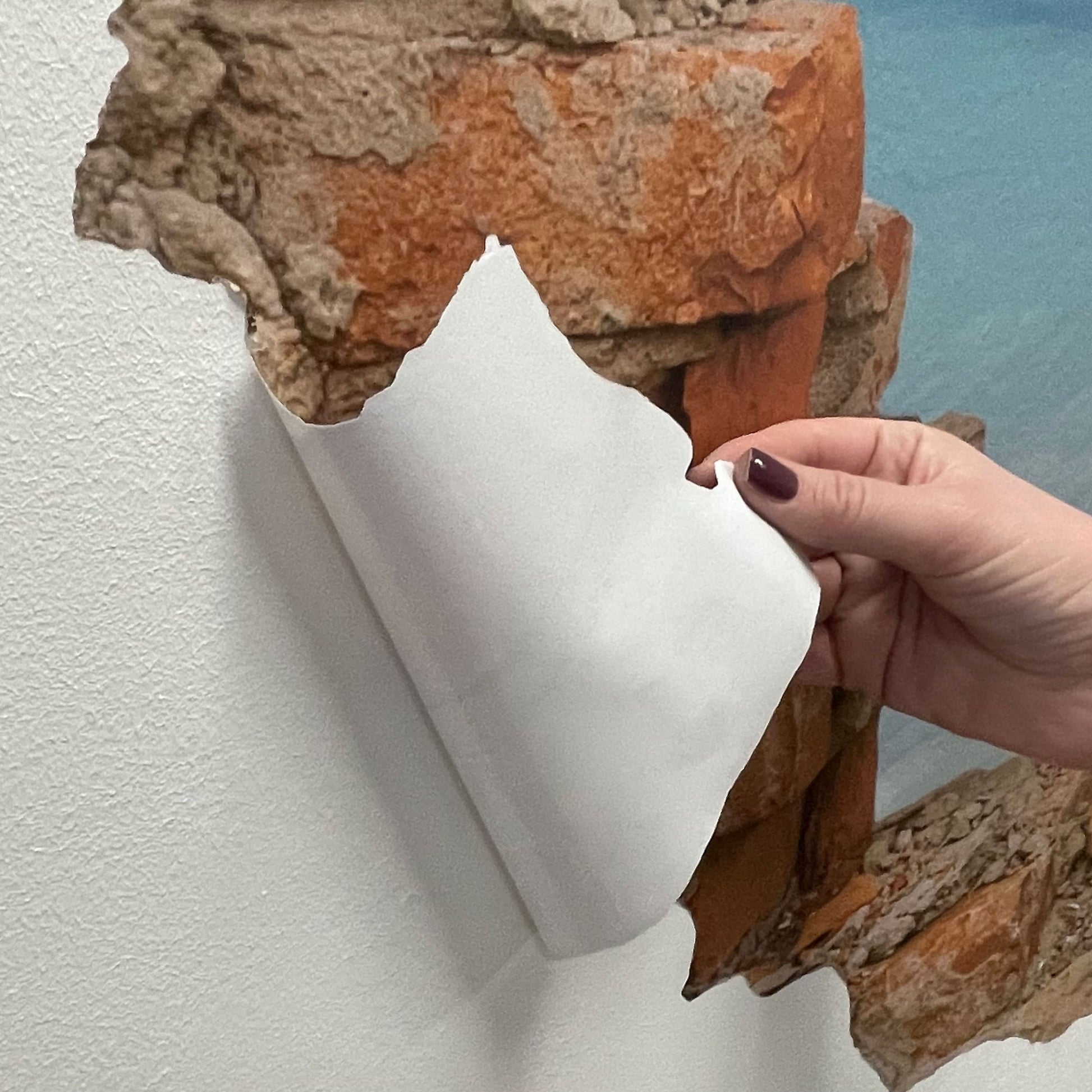 Wandaufkleber Rückseite im Detail selbstklebendes, lösemittel- und PVC-frei, 100% Polyestergewebe