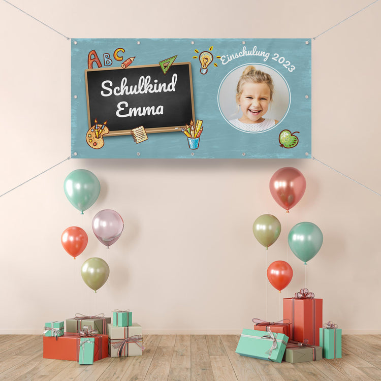 Einschulungsbanner mit Namen – bunt, individuell & unvergesslich