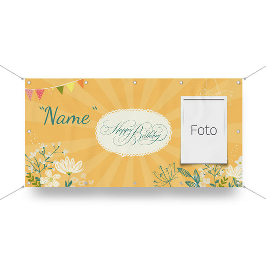 Geburtstagsbanner "Floral" Hauptbild
