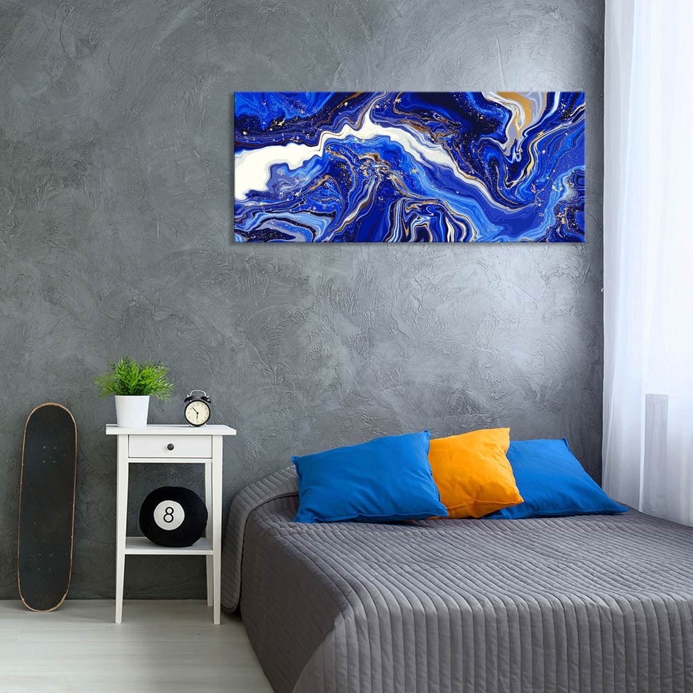 Leinwandbild "Marmor Blaugold" im Jugendzimmer 