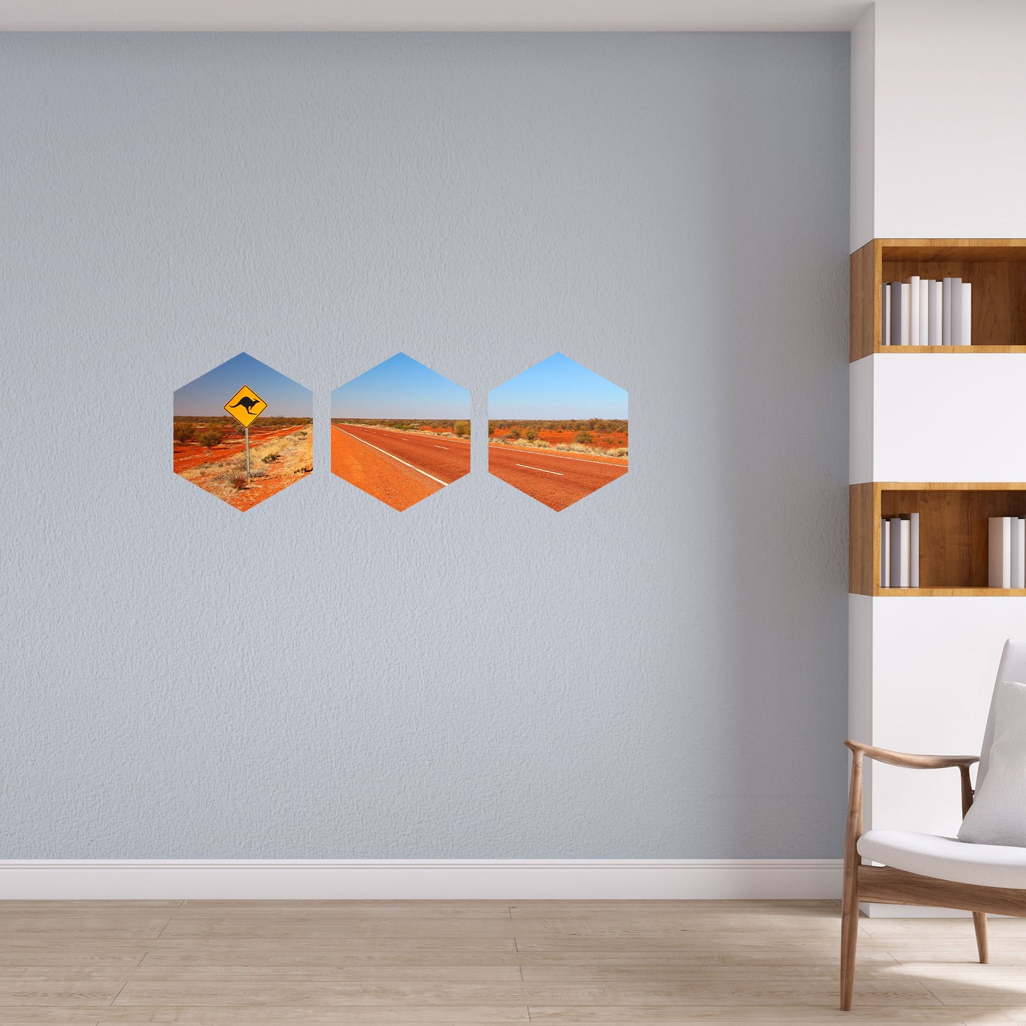 Wandaufkleber Hexagon 3er Set - eigenes Foto