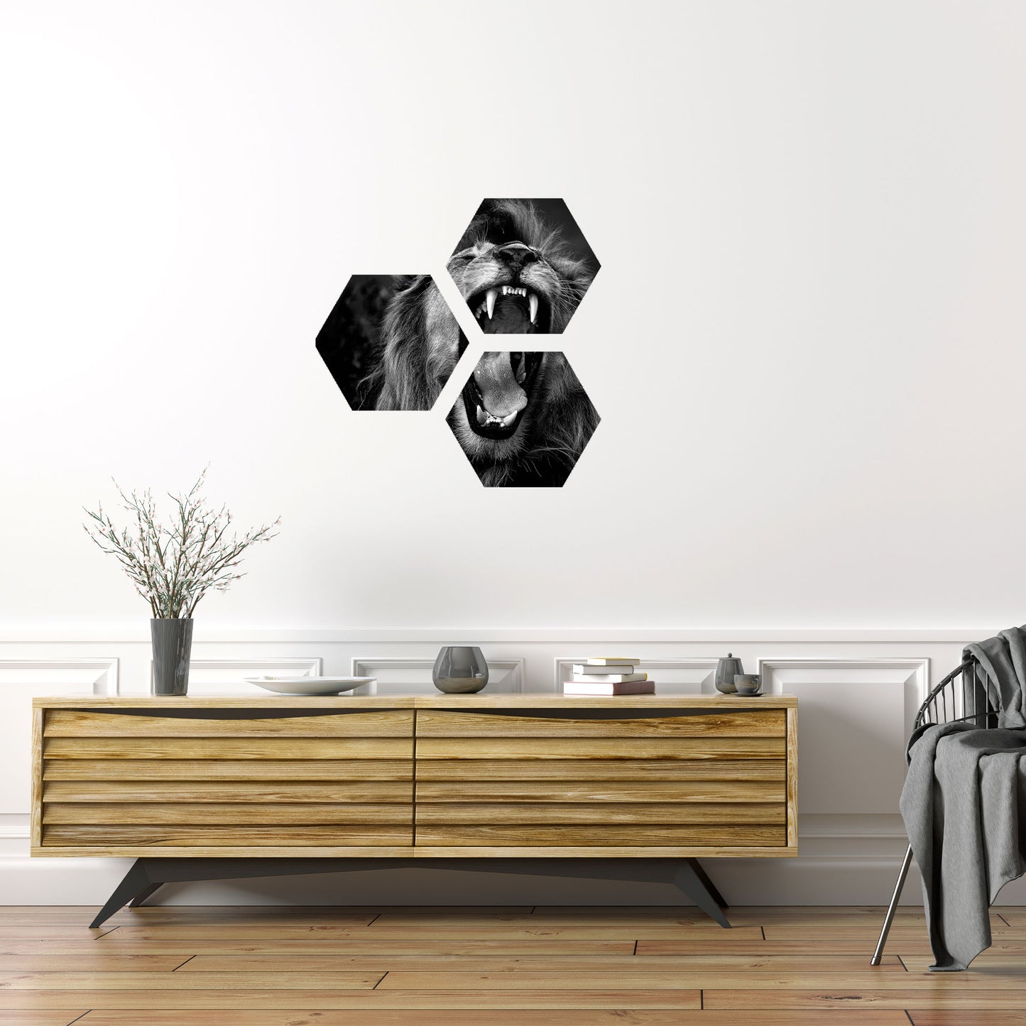 Wandaufkleber Hexagon 3er Set - eigenes Foto