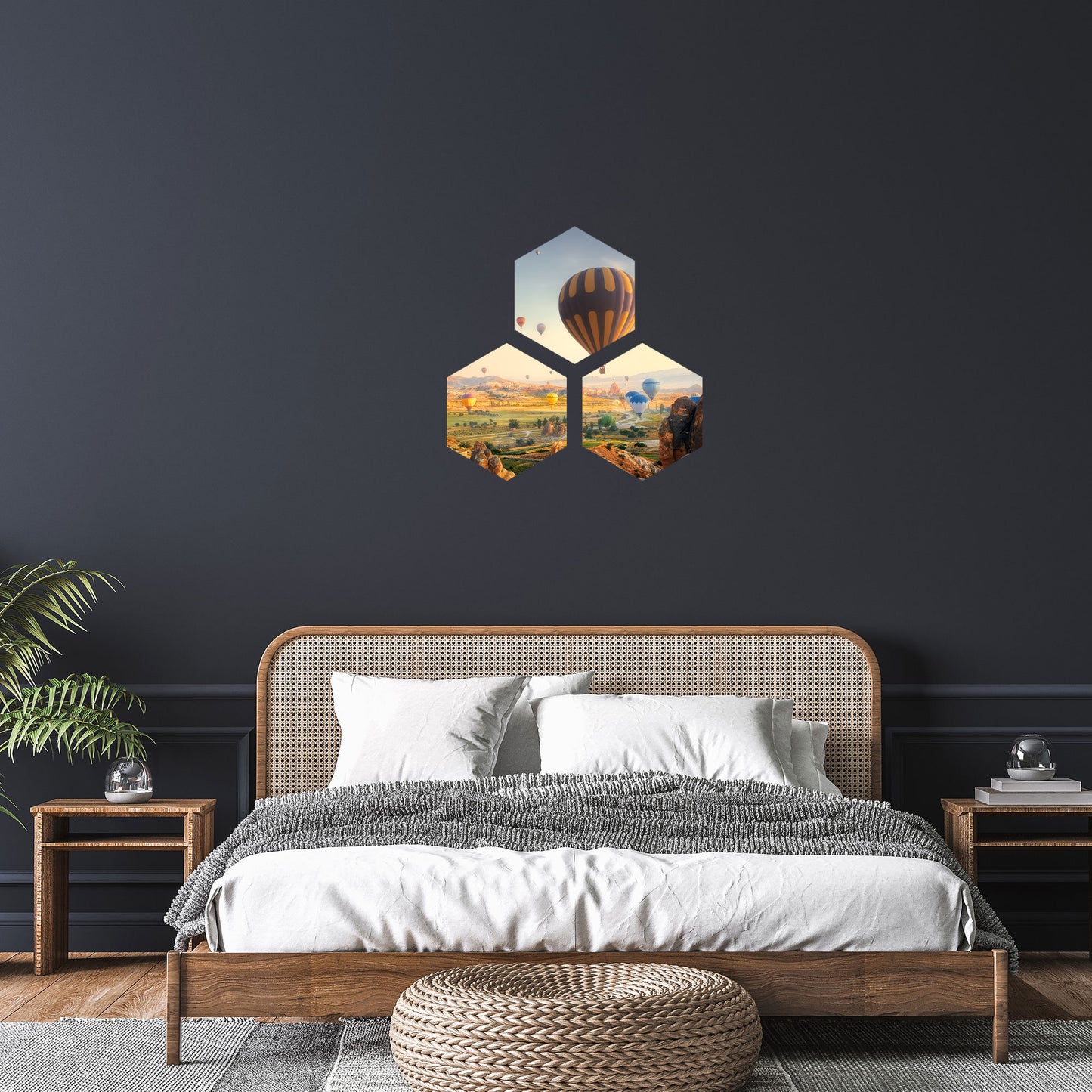 Wandaufkleber Hexagon 3er Set - eigenes Foto