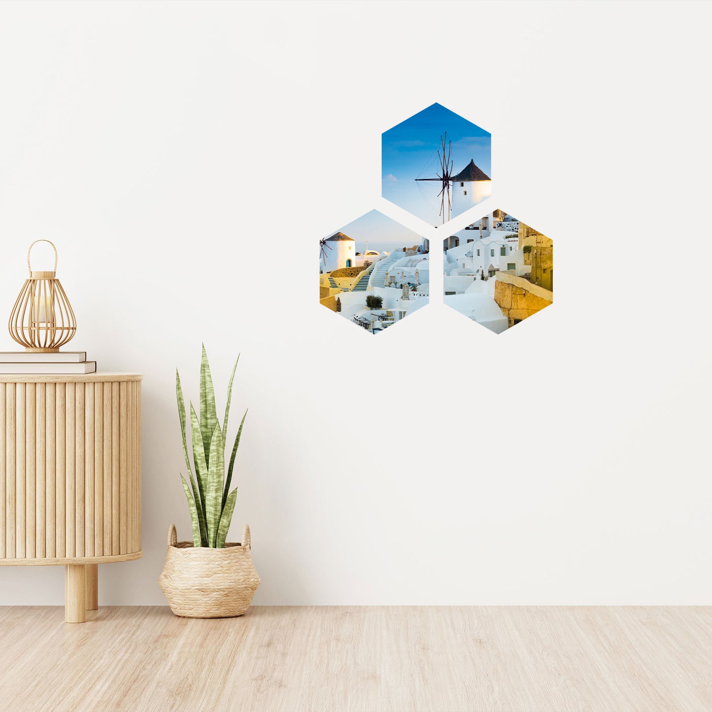 Wandaufkleber Hexagon 3er Set - eigenes Foto