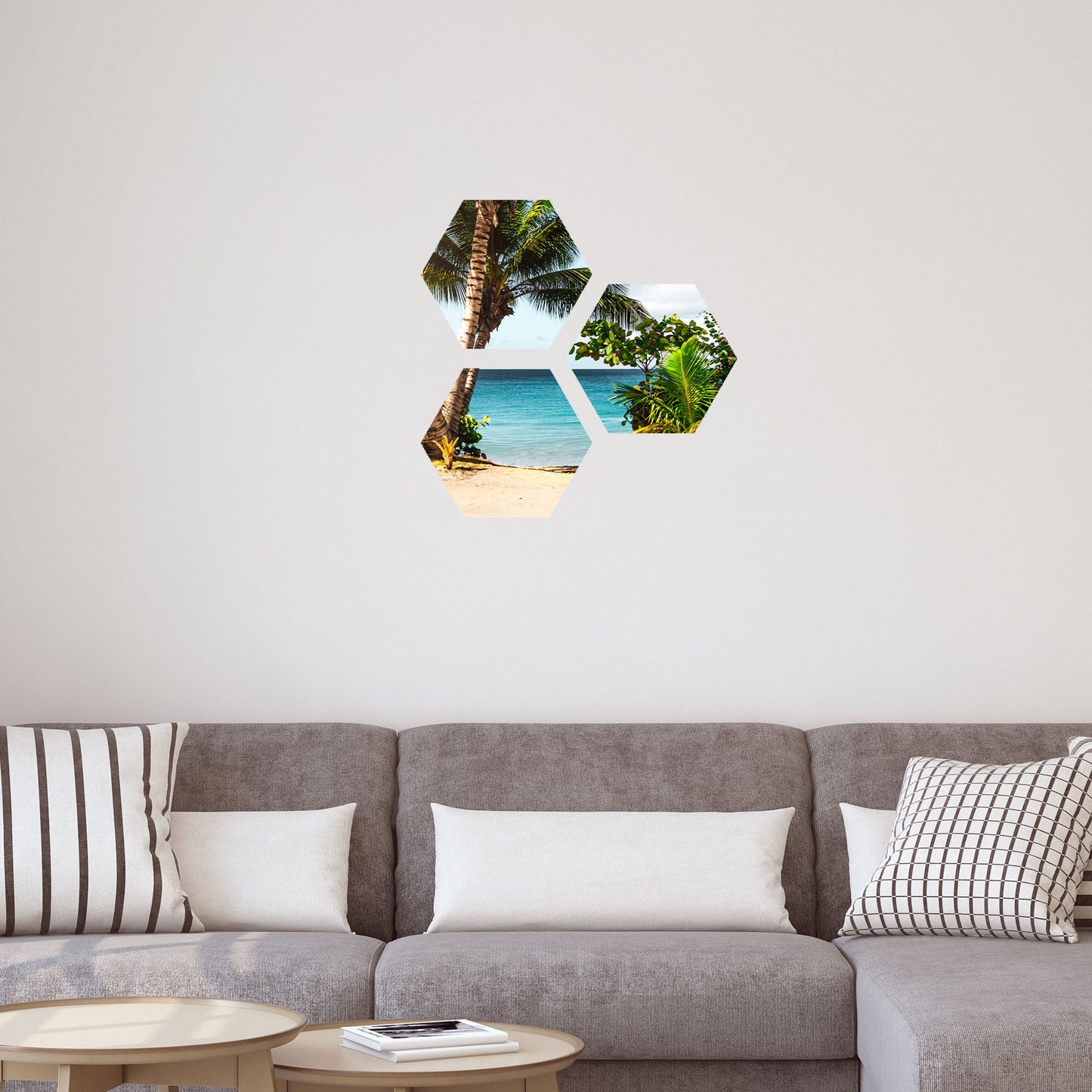Wandaufkleber Hexagon 3er Set - eigenes Foto