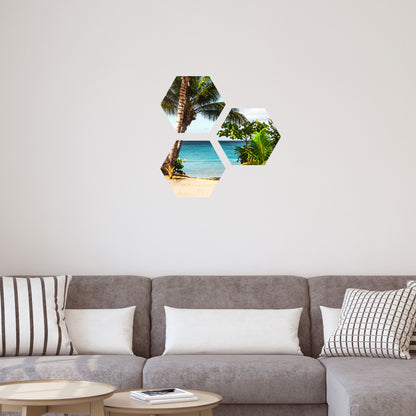 Wandaufkleber Hexagon 3er Set - eigenes Foto