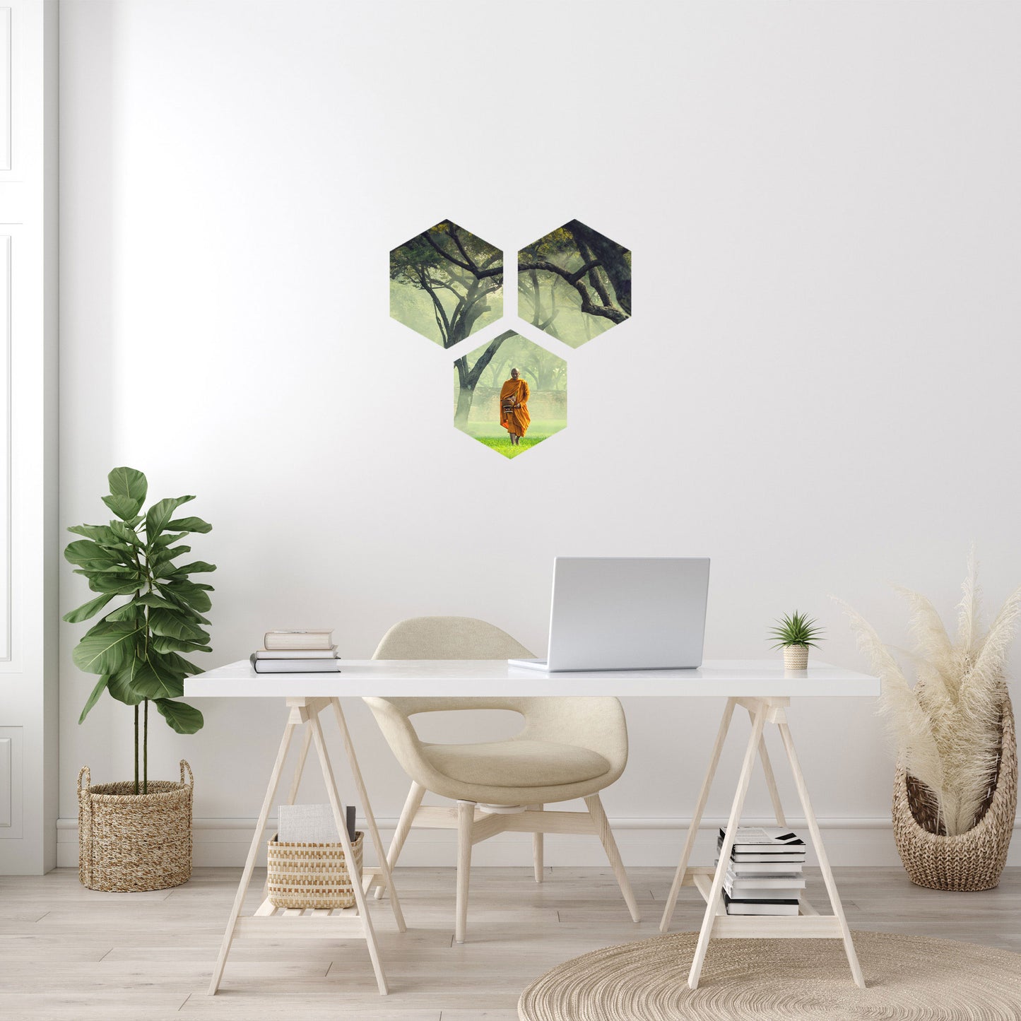 Wandaufkleber Hexagon 3er Set - eigenes Foto