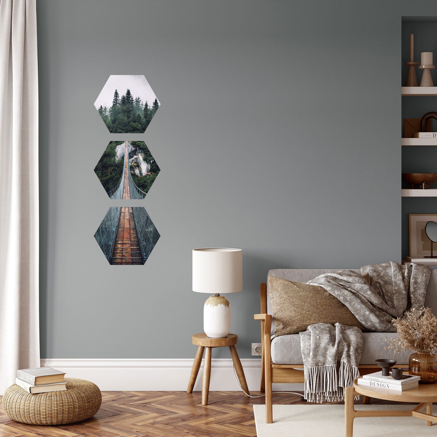 Wandaufkleber Hexagon 3er Set - eigenes Foto