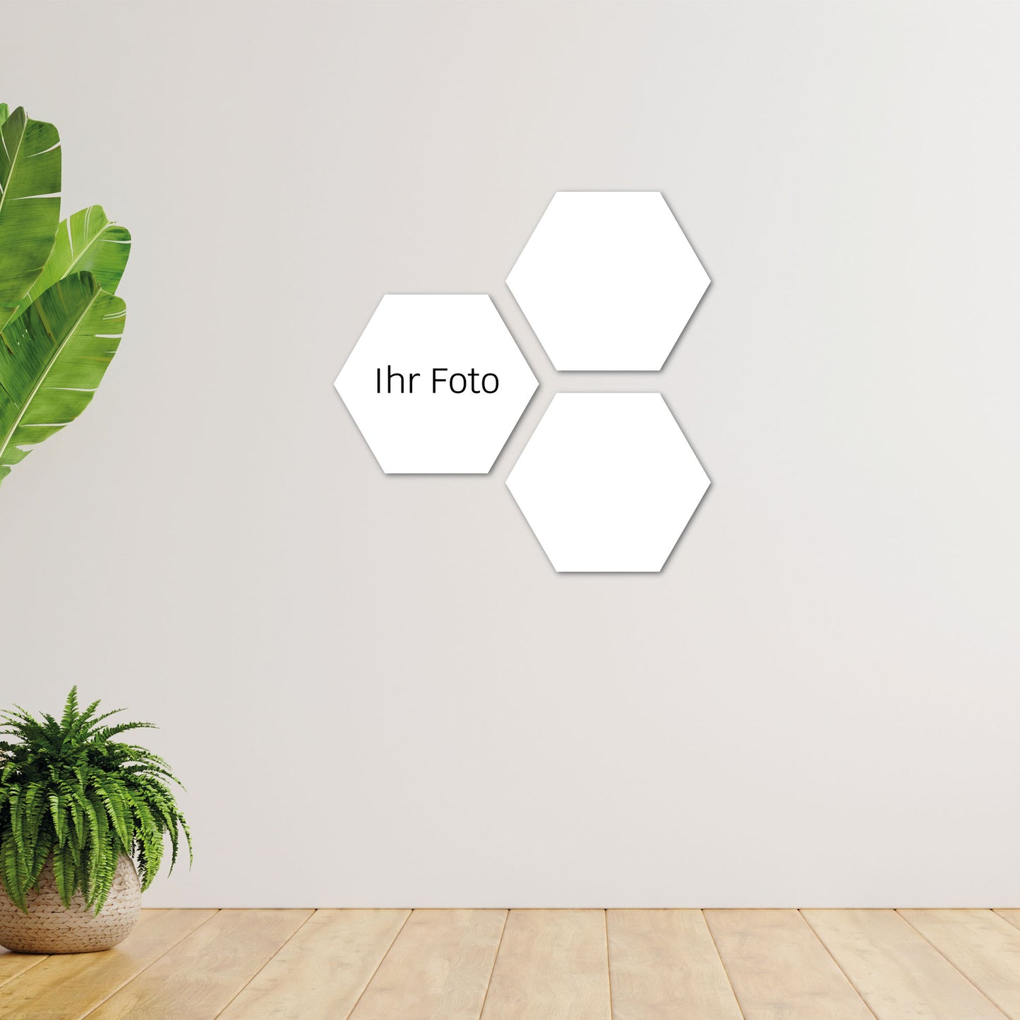 Wandaufkleber Hexagon 3er Set - eigenes Foto