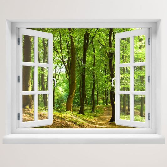 Wandaufkleber offenes Fenster "Wald" Hauptansicht