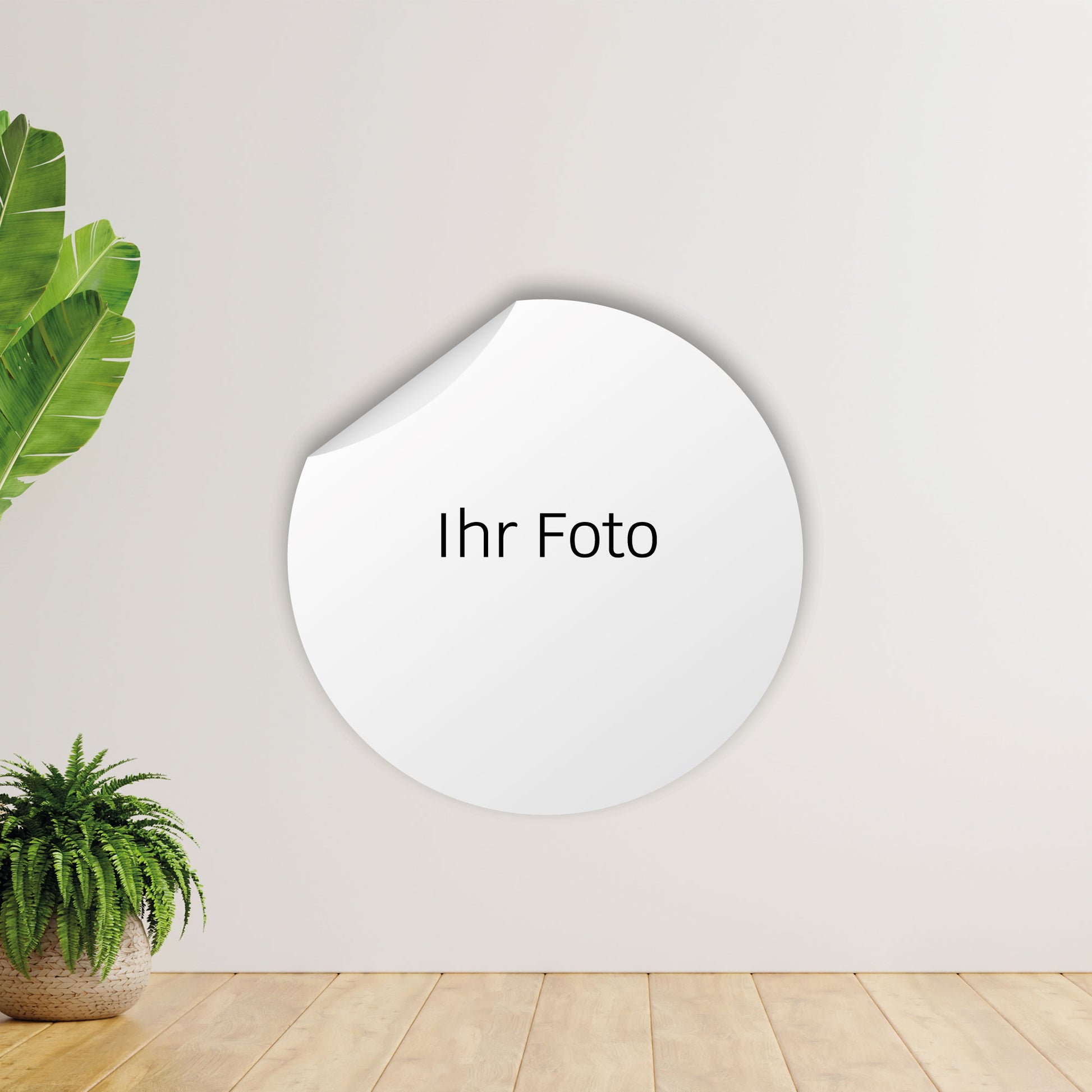 Wandaufkleber rund Hauptbild mit Wand 